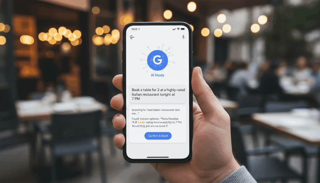 AI Mode feature from Google for booking restaurants easily and quickly