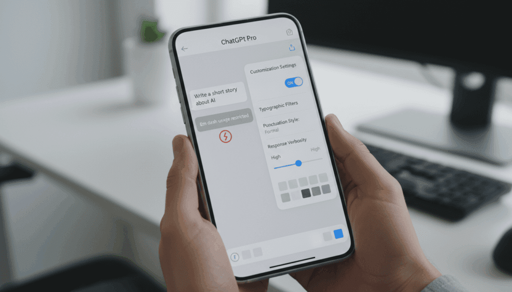 الصفحة الرئيسية ChatGPT new update prevents the use of em dash and supports customization