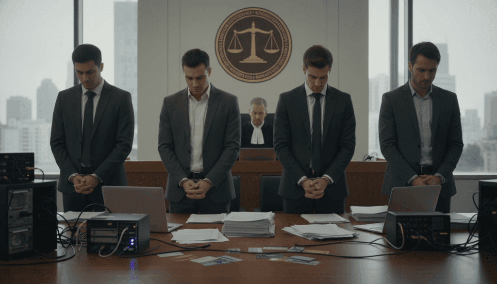 الصفحة الرئيسية Five men plead guilty to computer farm and ID theft