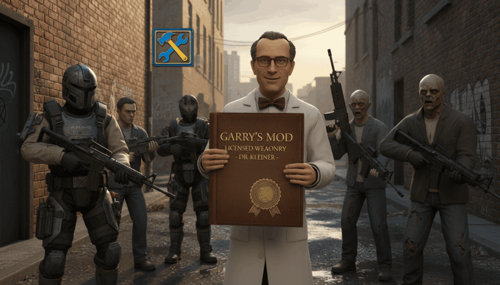 Garrys Mod update supports weapons for NPCs and gives Dr Kleiner a license