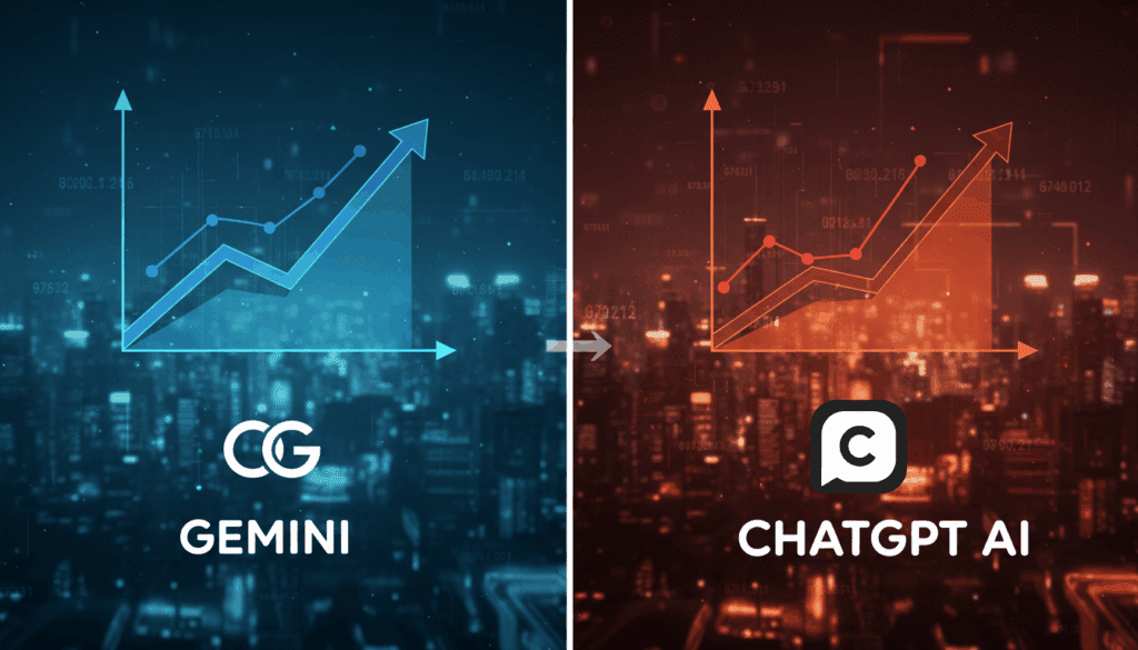 Gemini growth in the artificial intelligence market compared to ChatGPT