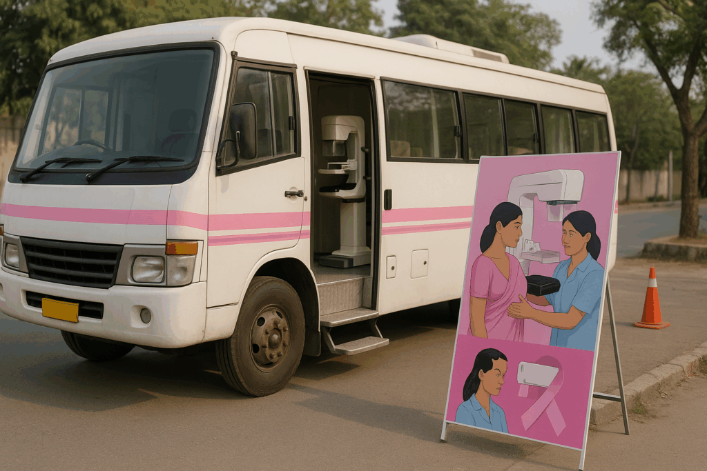 الصفحة الرئيسية Mobile clinics AI provide breast cancer screening in India