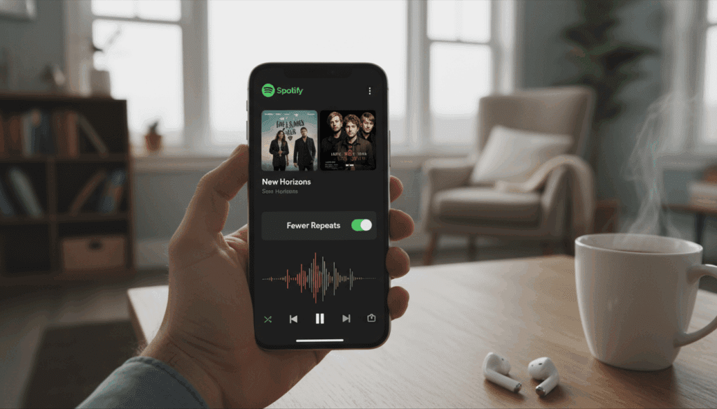 الصفحة الرئيسية Spotify update fewer repeats to improve listening experience