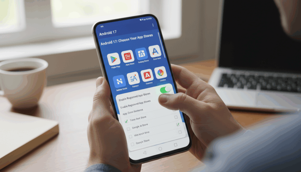 facilitating the use of registered app stores in android 17 for users