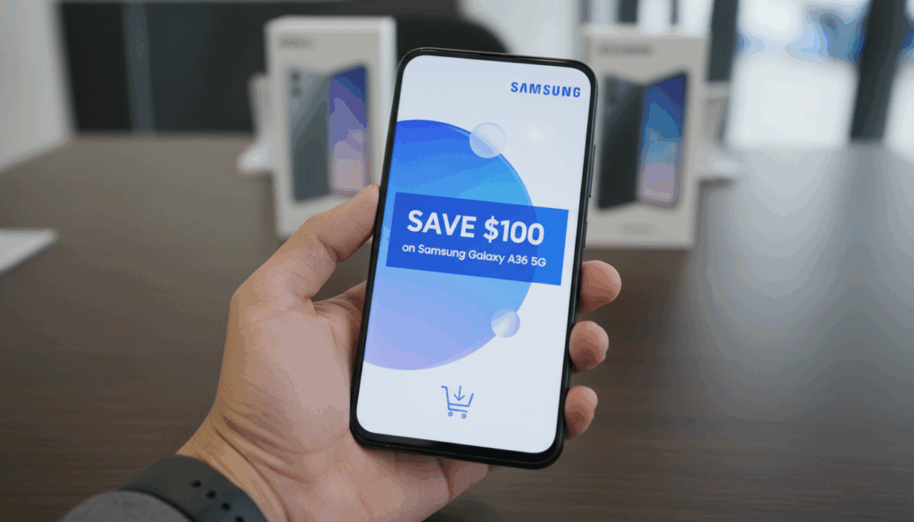 get a 100 dollar discount on the samsung galaxy a36 5g phone