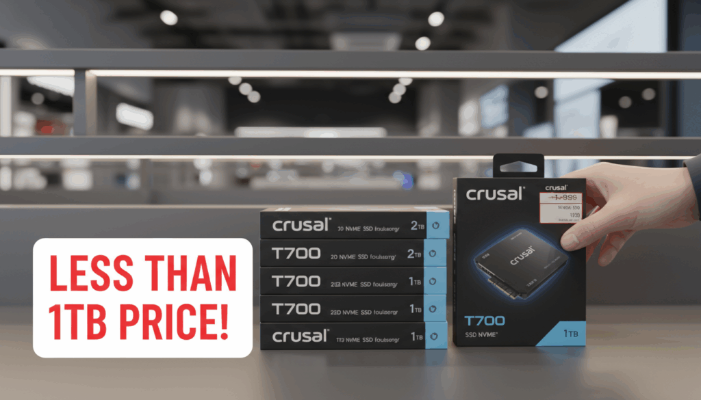 reduction of the price of crucial t710 ssd 2tb less than 1tb is an unmissable opportunity