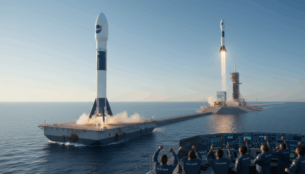 success of blue origin in landing new glenn and launching nasa vehicles