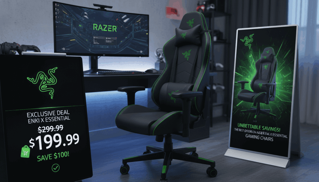 the best offers on the razer enki x essential gaming chair at amazing prices