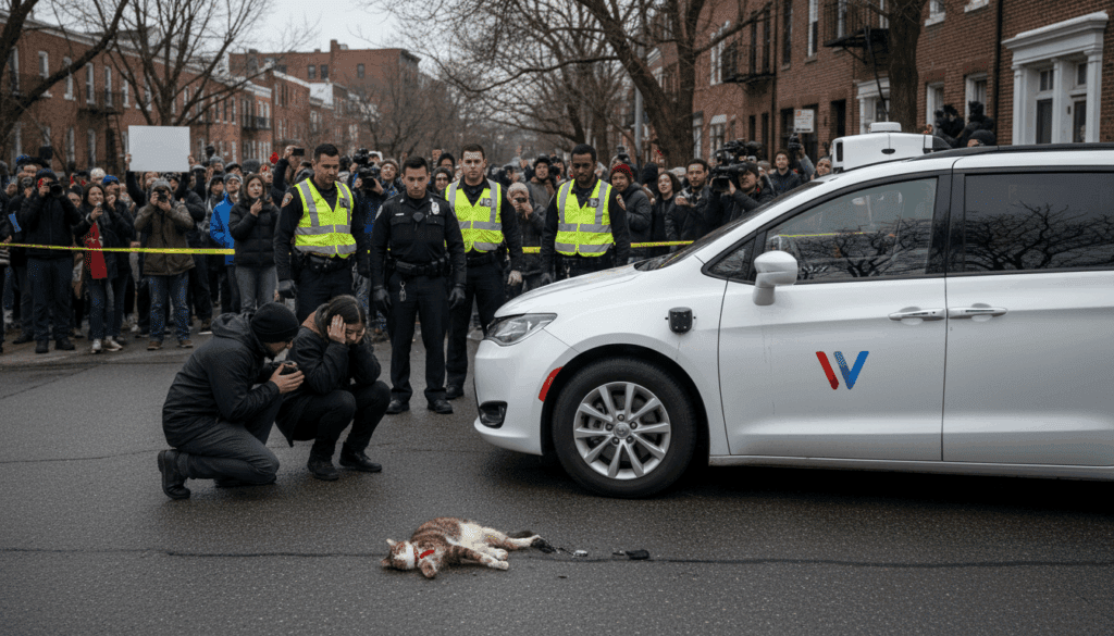 الصفحة الرئيسية the death of the cat kit kat sparks controversy over the safety of waymo robotaxi