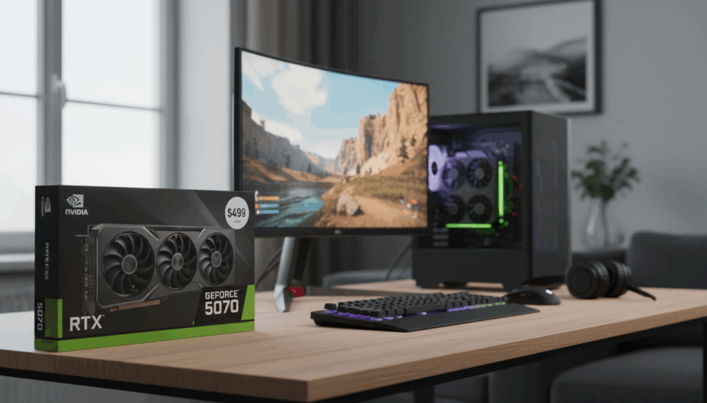 الصفحة الرئيسية the low price of the rtx 5070 makes it an excellent option for gaming