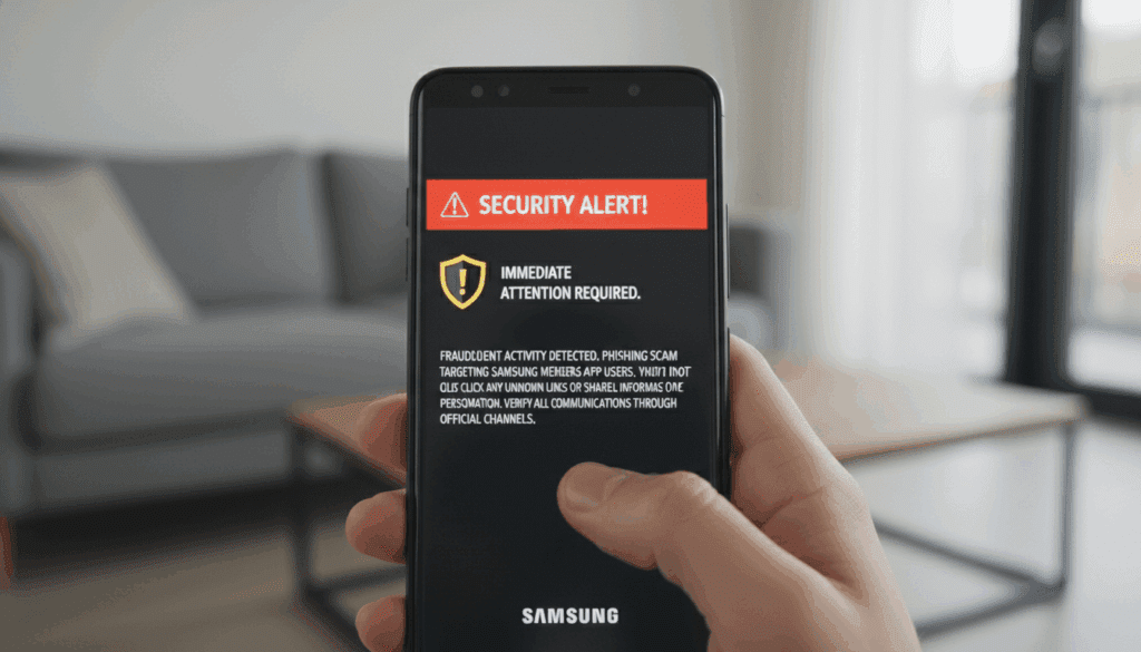 warning of phishing scam targeting users of samsung members app